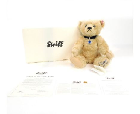 A Steiff Diana 50th Birthday bear, blonde, 30cm high, boxed with certificate.