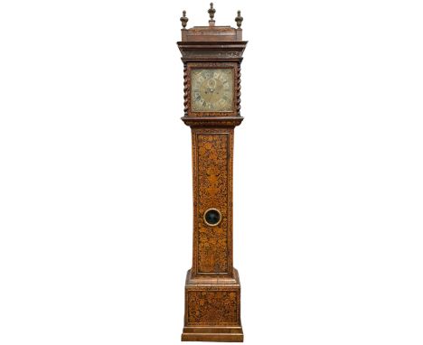 William & Mary floral marquetry 8-day longcase clock c 1700, later mid-18th century four pillar rack striking movement with a