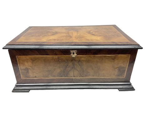 Late 19th/early 20th century large 'The Imperial' rosewood cross-banded walnut cased polyphone, on bracket feet with side cra
