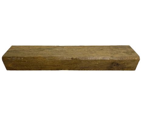 Mouseman - mid-20th century adzed oak lintel or mantle piece, directly from a house in the parish of Kilburn, by the workshop