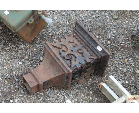 A cast iron ornate rain hopper  AF