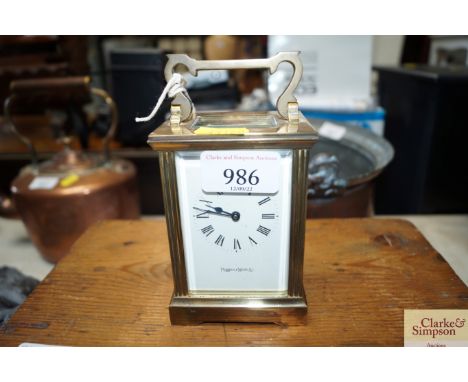 A Mappin &amp; Webb brass cased carriage clock