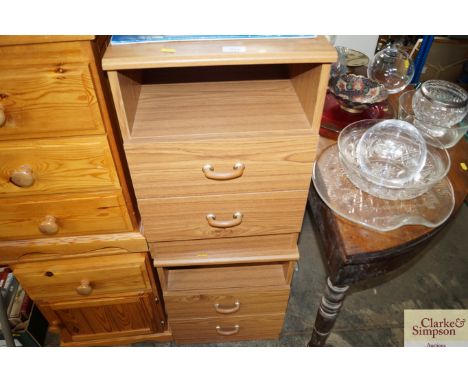 Two bedside chests fitted two drawers