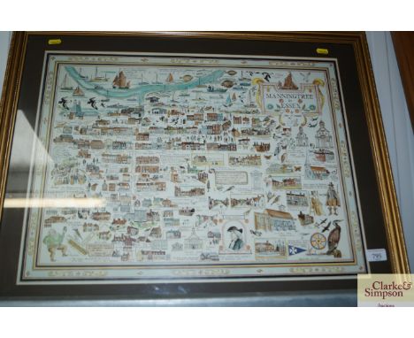 A framed print depicting Manningtree, Essex 