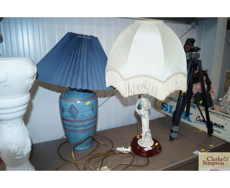 A Giuseppe Armani table lamp together with a modern table lamp and shade