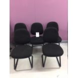 5 - Black Cloth Upholstered Cantilever Reception Chairs