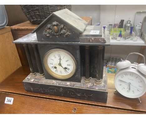 An old mantel clock for restoration, and an alarm clock A/F COLLECT ONLY. 