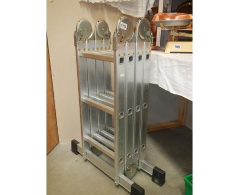 A set of aluminium step ladders. Collect Only.Height approximately 95cm - 350cm