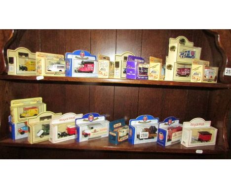 A selection of boxed Lledo/Oxford die cast and Matchbox model cars.