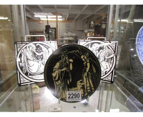 Three 19th century Minton religious scene ceramic tile in good condition. 