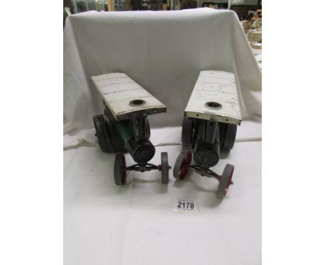 A Mamod TE1 steam engine and a Mamod steam roller. 