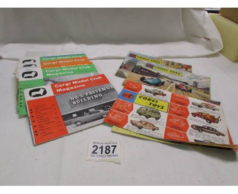A quantity of original Corgi model clug magazines including catalogues. 