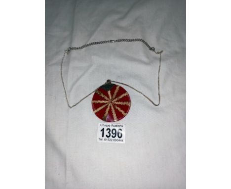A silver and Mother of Pearl Necklace with overlaid figuration 56cm. 