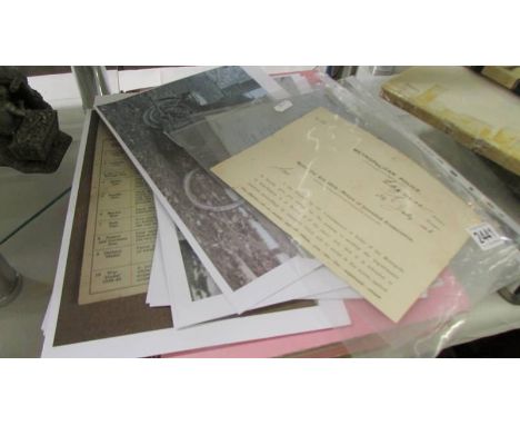 An interesting collection of early 20th century automobile ephemera including original speeding ticket, summons from 1908 for