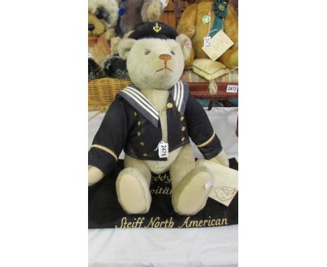 A Steiff limited edition Kapitan teddy bear with certificate.