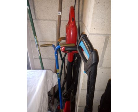 Five garden tools and a trimmer with battery. COLLECT ONLY.