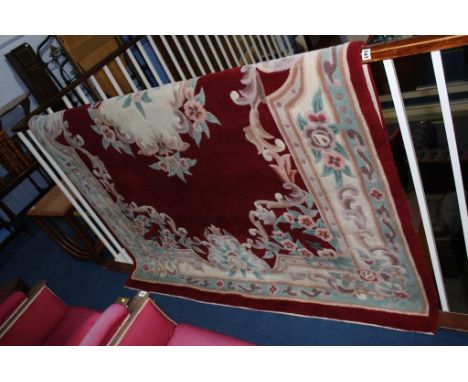 Large red ground carpet square, 180 x 270cm