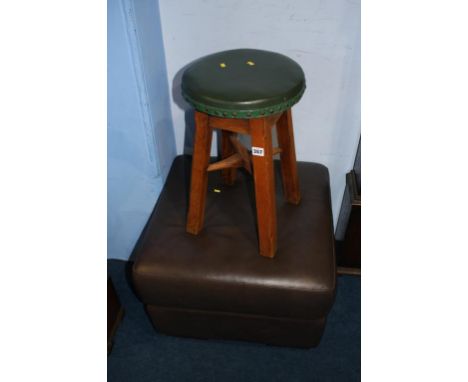 A stool and a pouffe