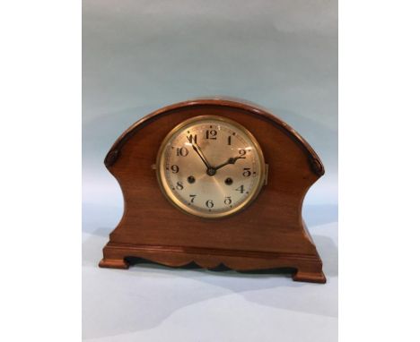 A mahogany 8 day mantel clock