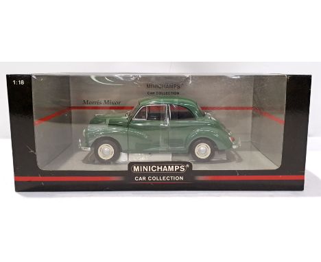Minichamps (Paul's Model Art), a boxed 1:18 scale Morris Minor. Although unchecked for completeness condition appears general