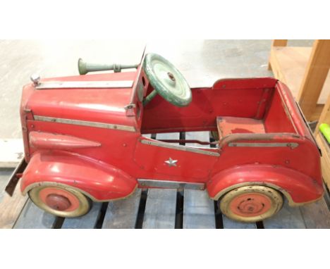 A Fairground Tinplate Fire Engine. Believed to be from 1935 but unconfirmed. Although unchecked for completeness condition ap