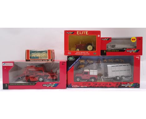 Britians, a boxed group of 1:32 Scale "Farm" Vehicles &amp; Equipment. Includes Land Rover Sheep Farmer Set 43138 with others