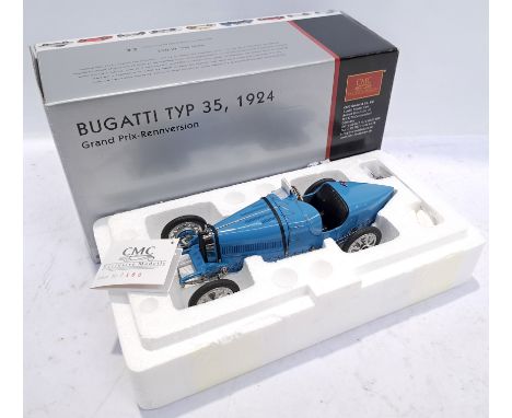 CMC, a boxed 1:18 Scale Bugatti Typ 35, 1924 Grand Prix-Rennversion Item No. M-063 Model. Although unchecked for completeness