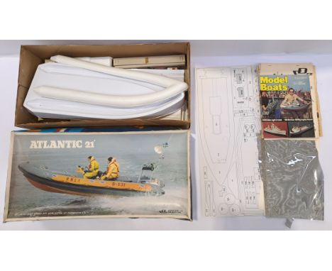 Evinrude, Atlantic 21 1:12 Scale RC Boat. Although unchecked for completeness or if in working order condition appears genera