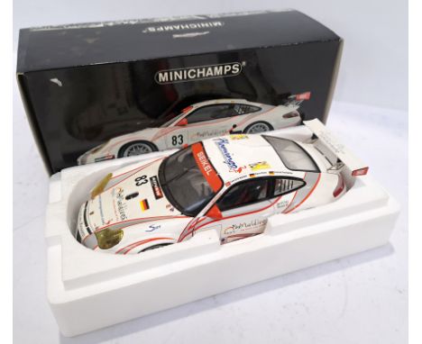 Minichamps, a boxed 1:18 Scale Porsche 911 GT3 4W4 "24H Le Mans" 2006 100066483 Model. Although unchecked for completeness co