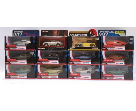 Corgi, a boxed group of "James Bond 007" Scale Model Movie Vehicles. Includes Aston Martin DB5 04303 with others. Although un