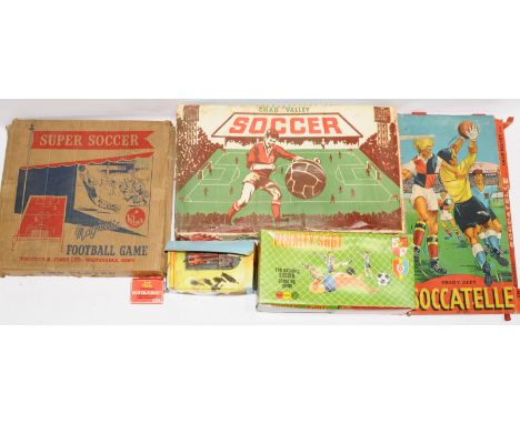 Football games tinplate, wood and similar table football games to include Chad Valley Soccertelle, Chad Valley Soccer and oth