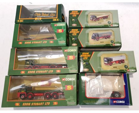 Corgi, a boxed collection of "Eddie Stobart Ltd" Vehicles. Includes Volvo FH Tractor CC12405 with others. Although unchecked 