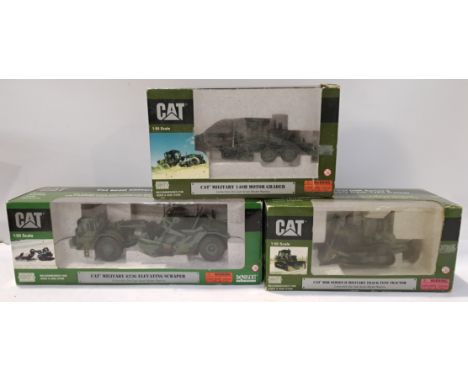 Norscot, a boxed trio of 1:50 Scale "C.A.T. Military" Vehicles. Includes D8R Series II Military Track-Type Tractor 55110 with