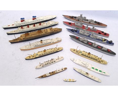 Tri-ang, Matchbox &amp; Viking, a unboxed group of Mixed Scale "Cruiser &amp; Warship" Models. Includes R.M.S. Aquitania M705