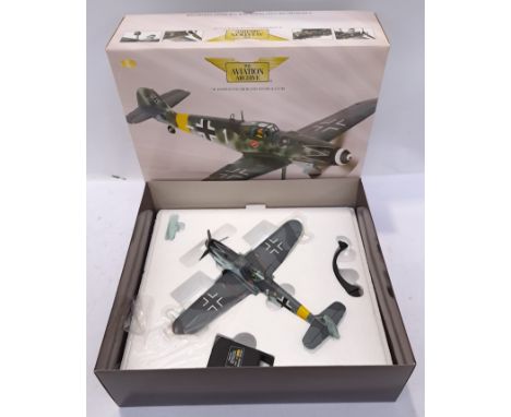 Corgi "Aviation Archive", a boxed 1:32 scale Messerschmitt Bf109G-6 AA34904. Although unchecked for completeness condition ap