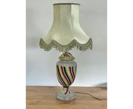 A large vintage Porcelain De Paris lamp. 75cm 