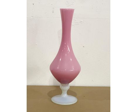 A vintage Vaseline glass vase. 29.5cm 