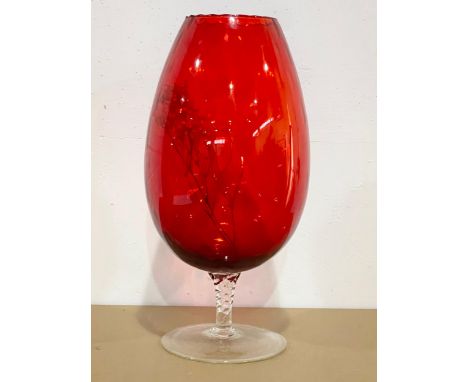A large a Ruby Glass vase. 43cm 