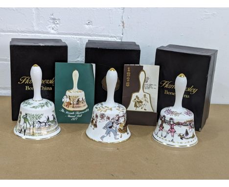 3 Hammersley porcelain bells in boxes. 