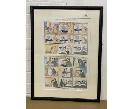 A signed print by Annie Tempest. The Male and Female Characters. 45x61cm 