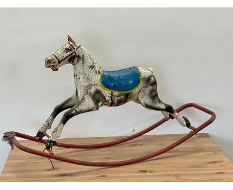 A vintage Triang child’s alloy rocking horse. 113cm 