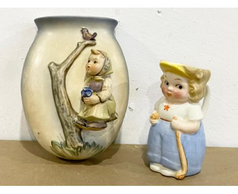 2 pieces of Goebel pottery. 15cm 