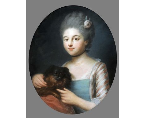 ENGLISH SCHOOL (early 19th century)
Portrait of a Young Lady with a Pekingese
Pastels
43.5 x 54 cm, framed and glazed (oval) 