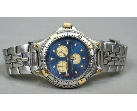 A Zenith Defy quartz gentleman's wristwatch
Approximately 3.5 cm diameter.  CONDITION REPORTS: Overall good, some general wea