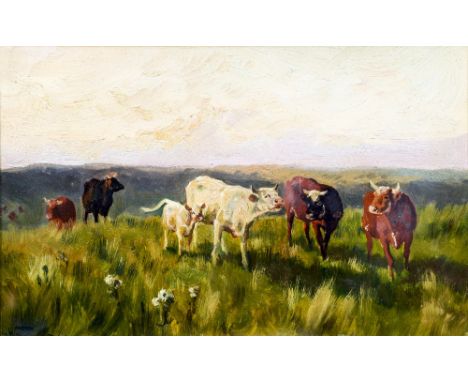 *AR ARTHUR WARDLE RI (1864-1949) British
In from Pasture
Oil on card
Signed and inscribed to mount, old label to verso for Co