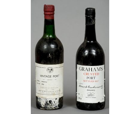 Graham's Crusted Port 1987
Single bottle; together with Army & Navy Stores Limited Vintage Port 1963, single bottle.  (2) CON