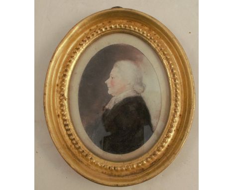 Charles Hayter, pastel, oval portrait , trade label verso, maximum diameter 3.75ins