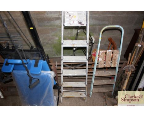 An aluminium step ladder