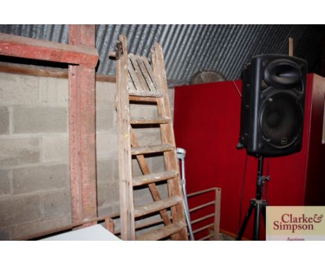 A wooden step ladder