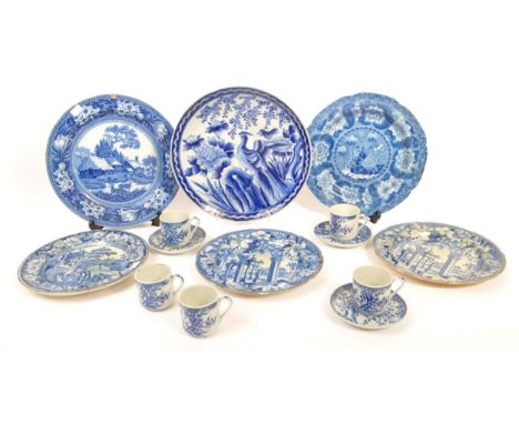 A collection of fourteen assorted Victorian &amp; early 20th century Ironstone blue and white ceramics. The lot comprising of